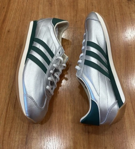 Adidas Women's Country OG 'Silver Metallic Collegiate Green' Shoes IE8412 Size 7