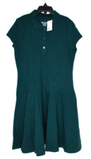 The Children's Place Girls Uniform Soft Pique Polo Dress Green - NWT