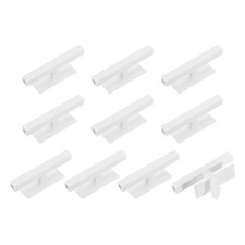 10pcs Self-Stick Push Pull Helper 4" Rectangle Cabinet Handle White