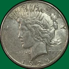 1925-S Peace Dollar Almost Uncirculated AU Coin #41900
