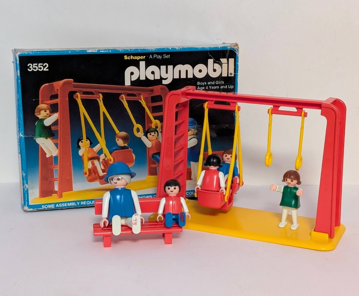 プレイモービル　3552 Vintage 80s Playmobil Swing Set 3552 Complete W/ Box Childrens Toy