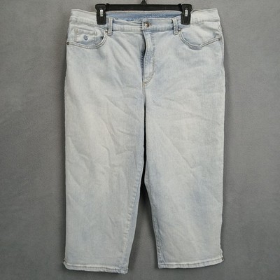 Gloria Vanderbilt All Around Slimming Effect Capri Jeans Womens 18 Blue Denim