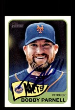 Signed Baseball Card Auto Bobby Parnell 2014 Topps Heritage #382 New York Mets