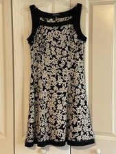 Lauren Ralph Lauren Black And White Floral Casual Dress Size 10