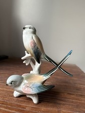 COUPLE D OISEAUX  EN PORCELAINE DE SAXE SIGNEE  KARL ENS 15 cm