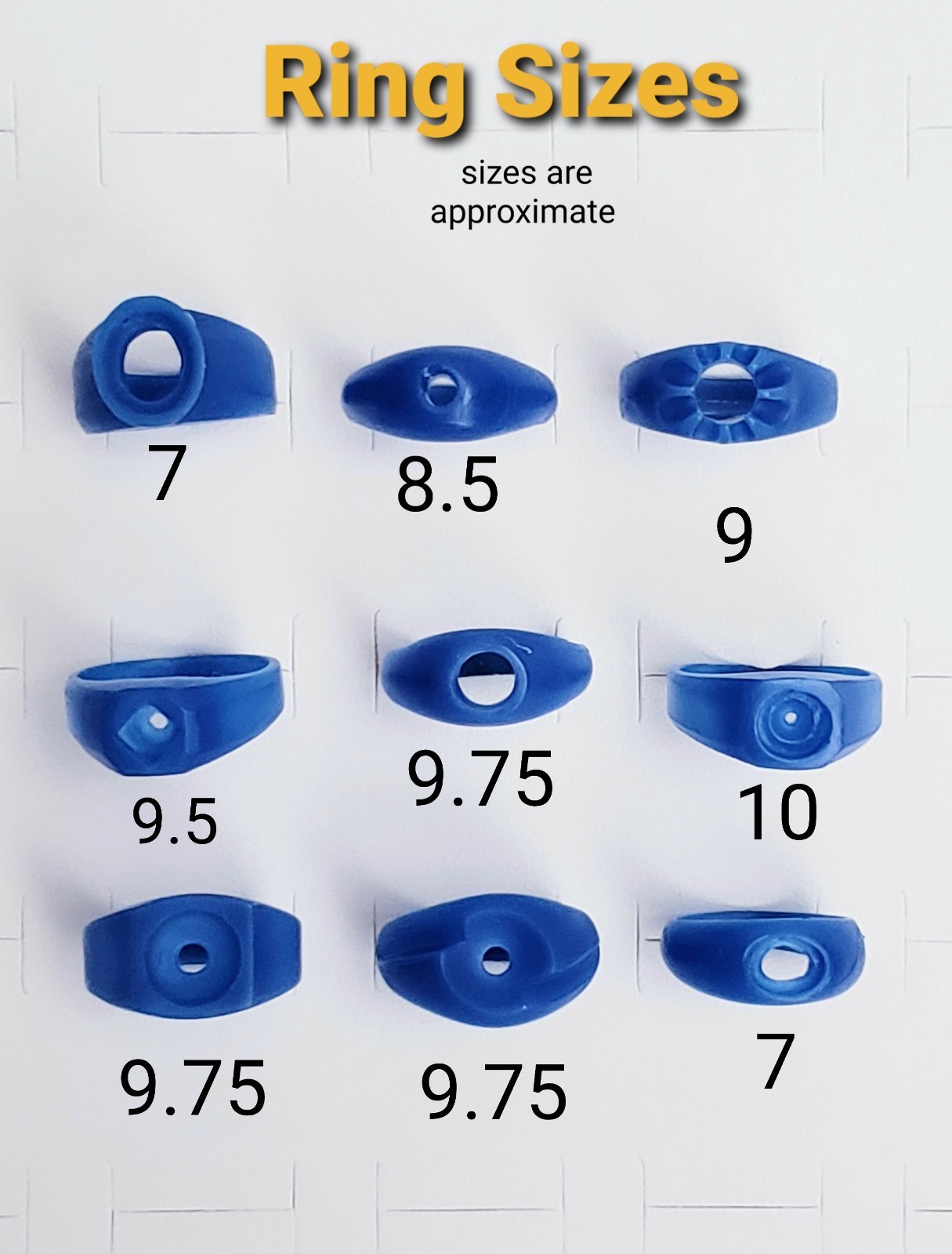 Lot Of 9 Assorted Ring For Cabs. Wax Patterns For Lost Wax Casting 25-114