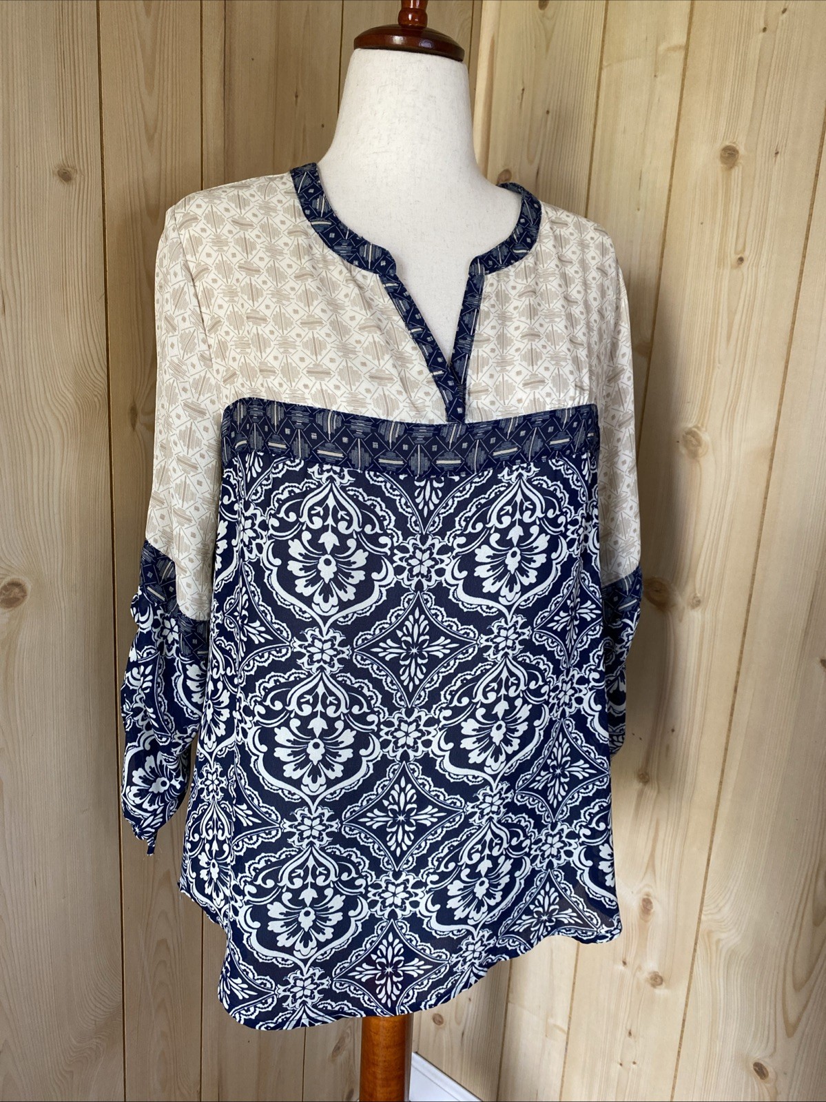 Dress Barn Boho Popover Blouse Ladies XL