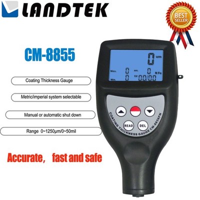 LANDTEK CM-8855 Paint Coating Thickness Meter Tester Gauge F/NF Probes  *mp
