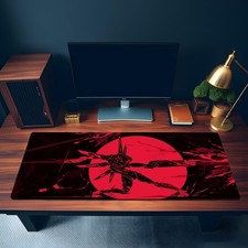 Anime Gaming Desk Mat, Large Extended Mouse Pad, Red Black