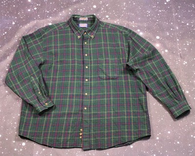 Pendleton Sir Pendleton Green Tartan Plaid Flannel 100% Wool Button-Up Shirt