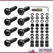 14 License Plate Screw Set 3 Black Nylon Inserts Stainless Hardware Frontre