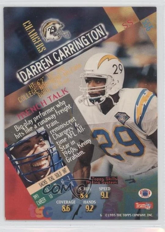 1994 Topps Stadium Club 1st Day Issue Darren Carrington #556 - Image 2 of 2