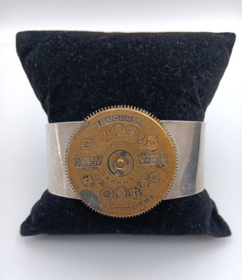 Vtg Handmade Hebdomas Breguet Sterling Silver Cuff Bracelet Artisan OOAK 6.5''