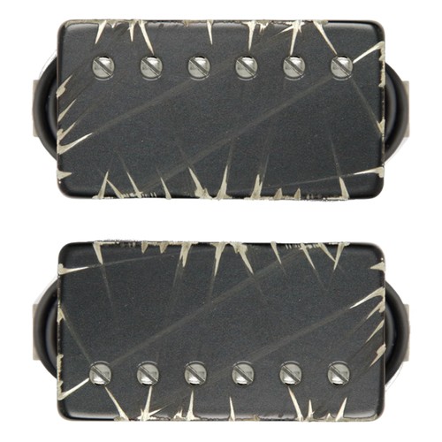 Bare Knuckle Painkiller Humbucker Pickup Set, Black Battleworn Covers
