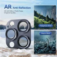 2X Tempered Glass Metal Camera Lens Protector For iPhone 13 14 15 16 17 Pro Max