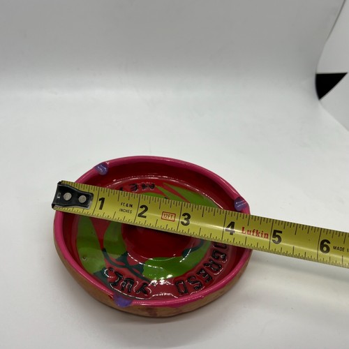 Ashtray Progreso Yuc Mexico Handpainted Clay Pottery Sombrero Souvenir Ash Tray - Picture 8 of 8