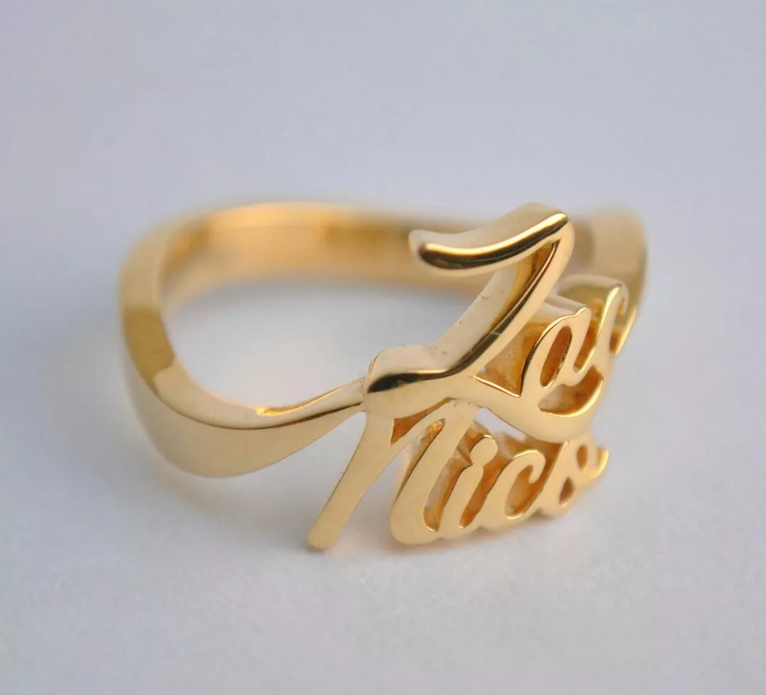 Name rings real sale gold
