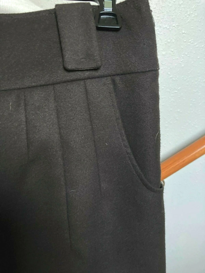 MINIFALDA ESTILO BENETTON-ITALIA-DK.MARRÓN-RARA-CINTURA ANCHA-BOLSILLOS-IT-44/US-8 Foto 2 de 4