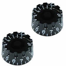 KN-003-002 2 Black Notched Edge Speed Knobs 0-10 for Gibson Les Paul/Epiphone