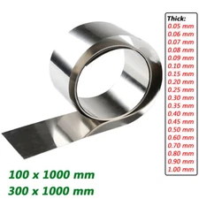 301 Stainless Steel Sheets Thick 0.05mm-1mm Plates Foils Roll 100/300mm x 1000mm