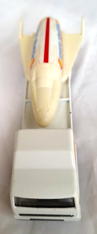 Majorette France Die Cast Space Shuttle Vehicle w/folding wings & Transport VTG. - Image 3 of 4