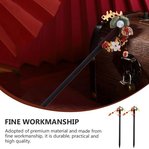 2 Pcs Antike tendance Haarnadel Damen Braut Kopfschmuck Haarstock Klassischer Haarstab