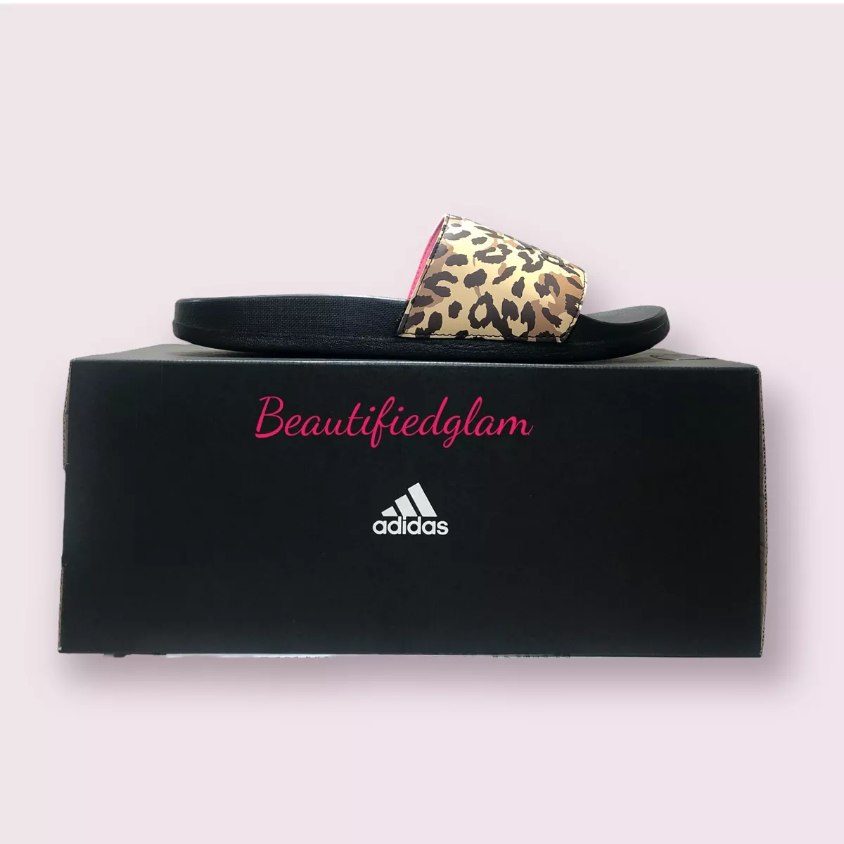 adidas Adilette Comfort Kids Slide Sandals in BLACK BLACK BEAM