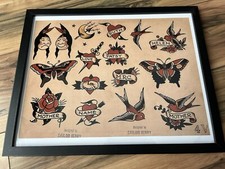 Sailor Jerry Vintage Tattoo flash Pin Up Art Print 11x14 FRAMED  Ready to Hang 