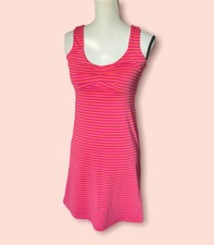 Alpine Design Activewear Stripe Very Berry Pink Coral Tank Dress XS 0 2 NWOT New
