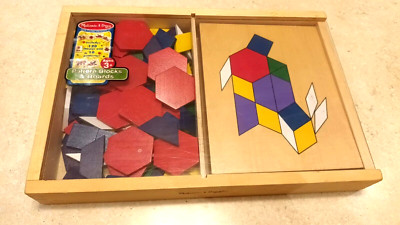 Melissa & Doug PATTERN BLOCKS & BOARDS Classic Wood Toy