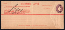 1931 Australia KGV 5d Surcharge on 4 1/2d Violet Registered Letter Stationery