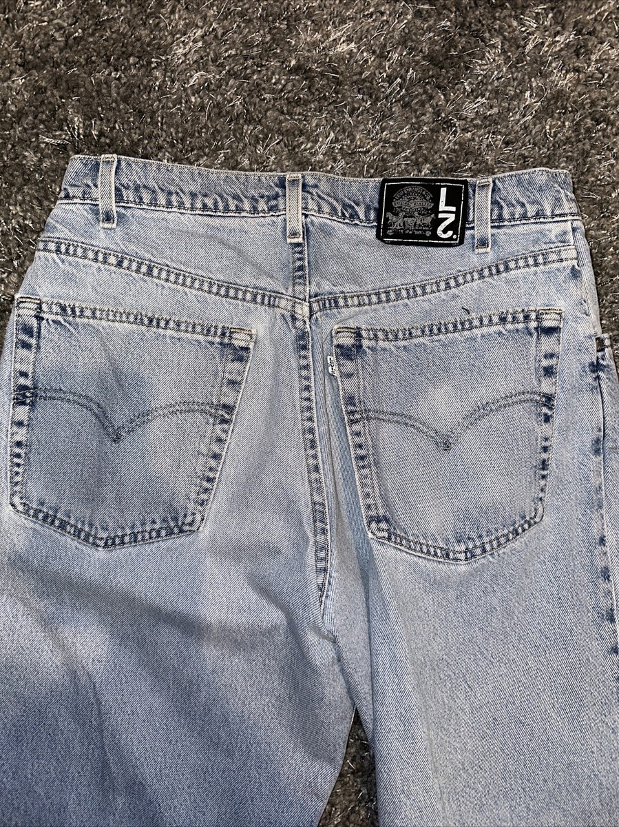 Vintage Levis L2 Jeans 34x30 Blue Loose Fit Baggy White Tab
