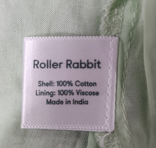 Roller Rabbit Mint Green Mini Dress L Clermont Nori Silver long sleeve - Picture 12 of 14