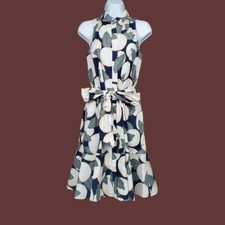 Ann Taylor Womens Sleeveless Ivory Green Leaf Button Front Dress Size XS NWT