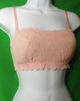 NEW HANKY PANKY 487171 RSPK PADDED BANDEAU REMOVABLE STRAPS BANDEAU BRALETTE S