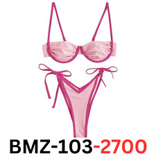 ZAFUL Women Underwire Bikini Floral High Cut V-Wired Two Piece Bikini Swim Set M