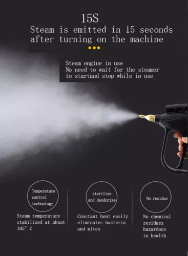 3000W Comercial Nuevo Portátil Limpiador de Vapor Máquina de Limpieza de Tapicería de Coche 220V - Imagen 9 de 10