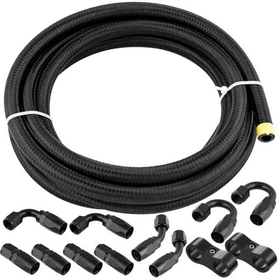 6AN Fitting Steel Nylon Braided Oil Fuel Line Swivel Hose End 20FT Kit NJ A12