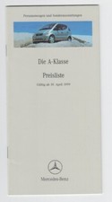 Mercedes Benz Price List A-Class (168) 1999 / 19-04-1999