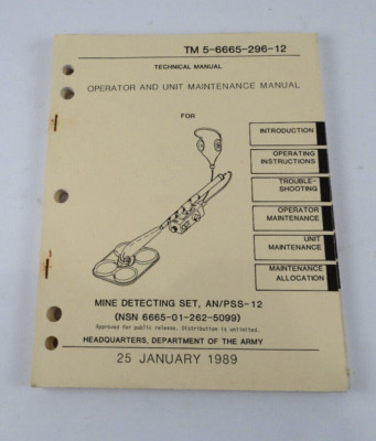 Mine Detecting Set AN/PSS-12 Maintenance Manual TM 5-6665-296-12