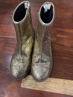 gold glitter boots girls