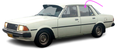 Fits: 1979-1982 Mazda 626 4Door Sedan Driver Side Rear Left Door