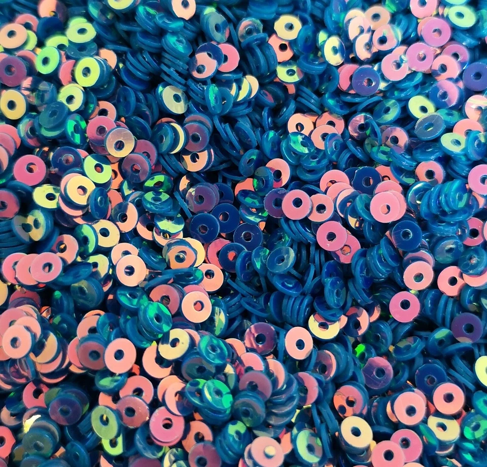 10g Iridescent 3mm Round AB Loose sew on Sequins Clothes Wedding DIY Craft - Image 2 of 2