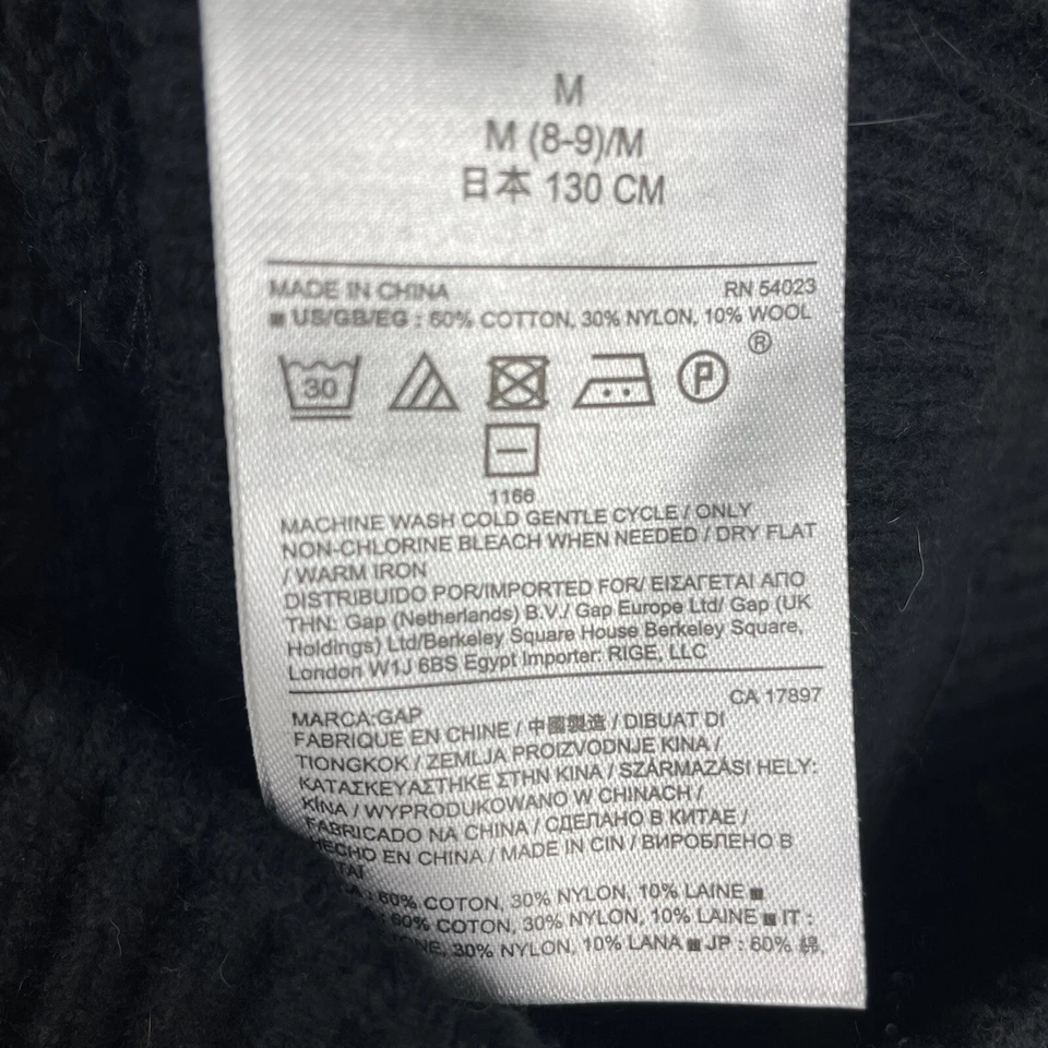 Gap Niños Suéter Vestido Negro Manga Larga Mezcla Lana Adornado Talla Mediana 8 Yo Foto 4 de 4