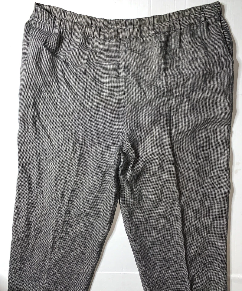 Pantalones de lino de pierna ancha vintage de Jeanne Engelhart de lino usados (2G) Foto 3 de 4