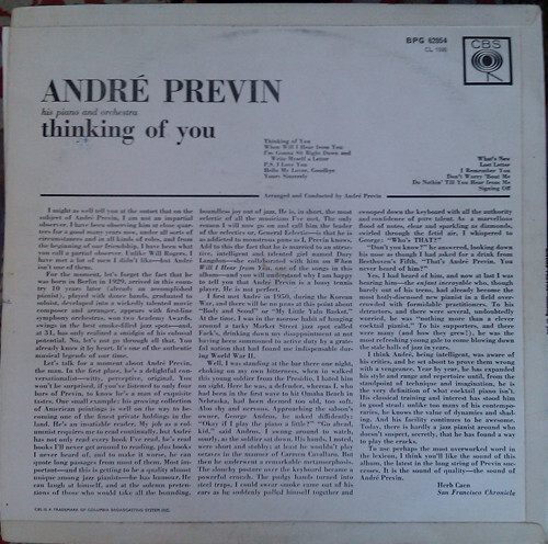 André Previn - Thinking Of You (LP, Album, Mono, RP) - Bild 2 von 4