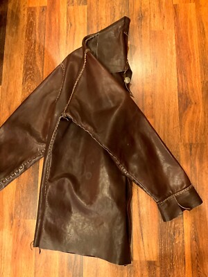 1960's HAND MADE LEATHER JACKET Brown 1800s Trapper XXXL Tall