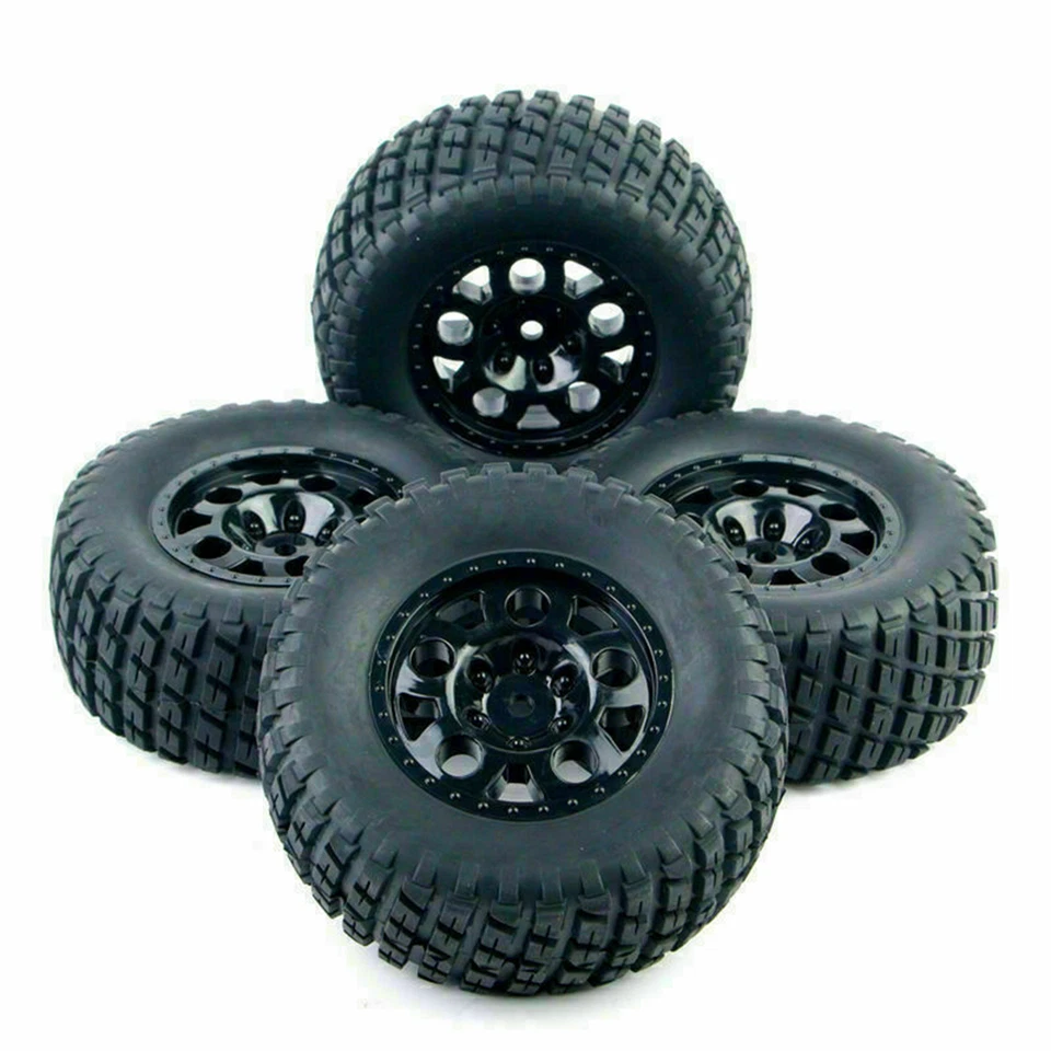 4Pcs 1:10 RC Wheels Short Course Truck Tires 12mm Hex For SLASH Cars Toys - Image 2 of 4