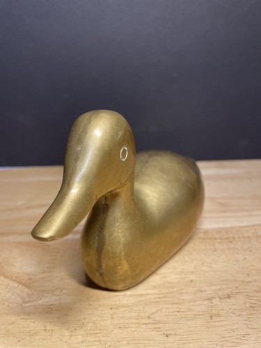 Vintage Solid Brass Duck Figurine - Picture 3 of 12