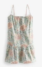 BNWT Green Floral William Morris  Co  Next Slip Nightie Night Dress Size 10